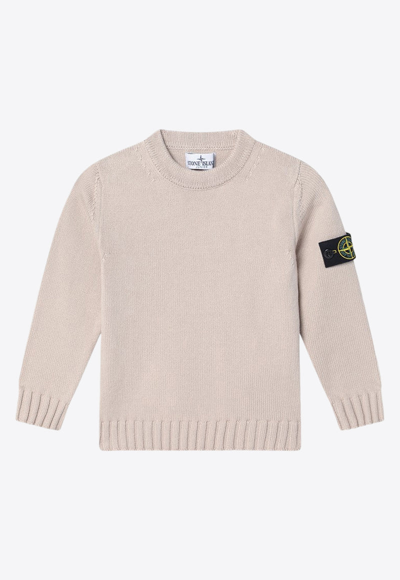 Stone Island Junior Boys Compass Patch Knitted Sweater Beige 8116515A2/P_STONE-V0091