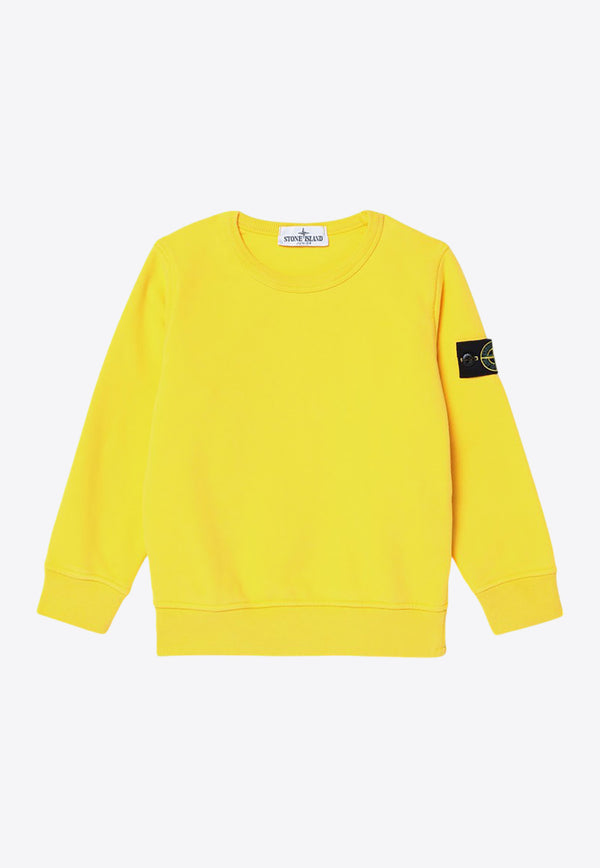 Stone Island Junior Boys Compass Patch Sweatshirt Yellow 8116613-B20/P_STONE-V0030