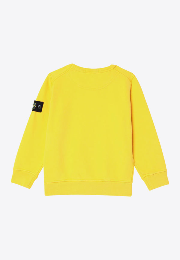 Stone Island Junior Boys Compass Patch Sweatshirt Yellow 8116613-B20/P_STONE-V0030