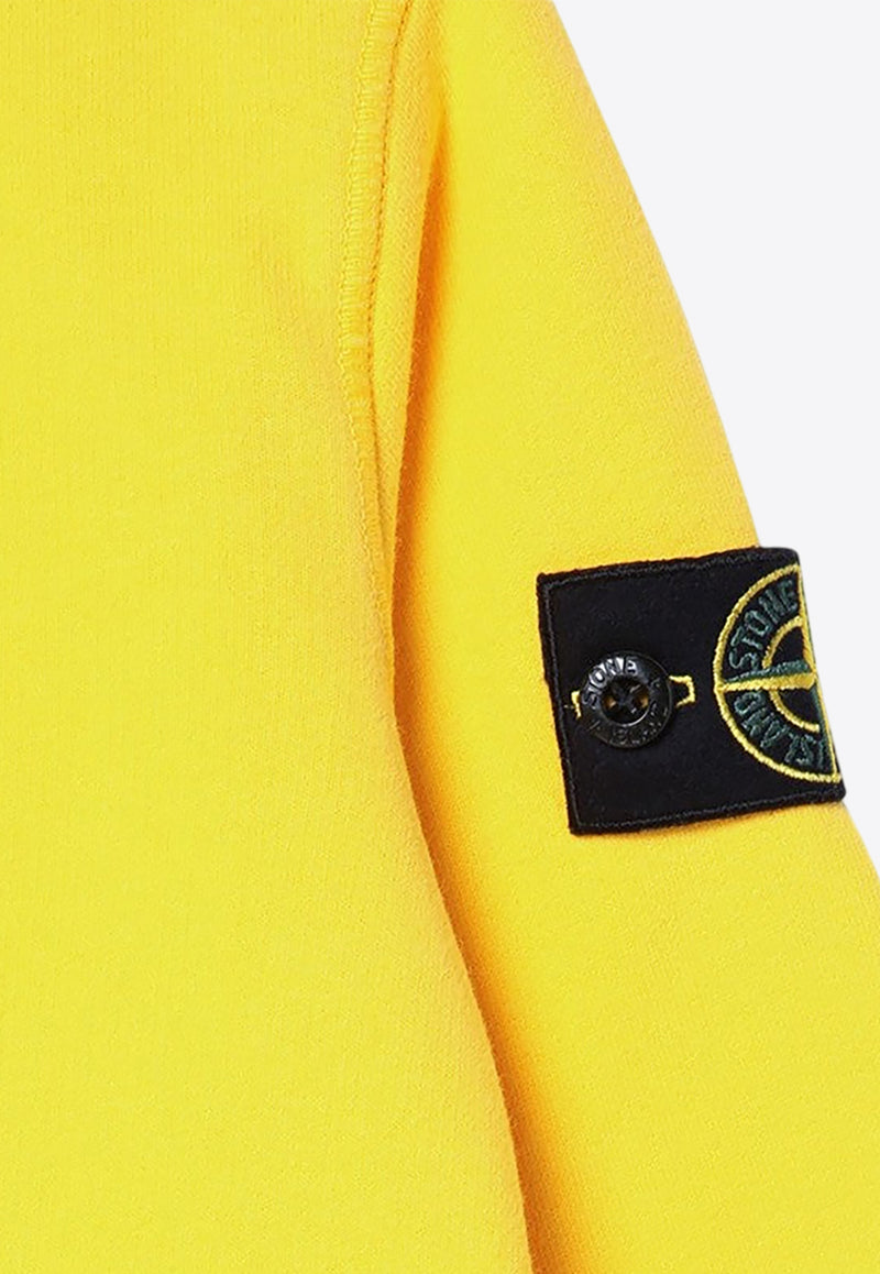 Stone Island Junior Boys Compass Patch Sweatshirt Yellow 8116613-B20/P_STONE-V0030