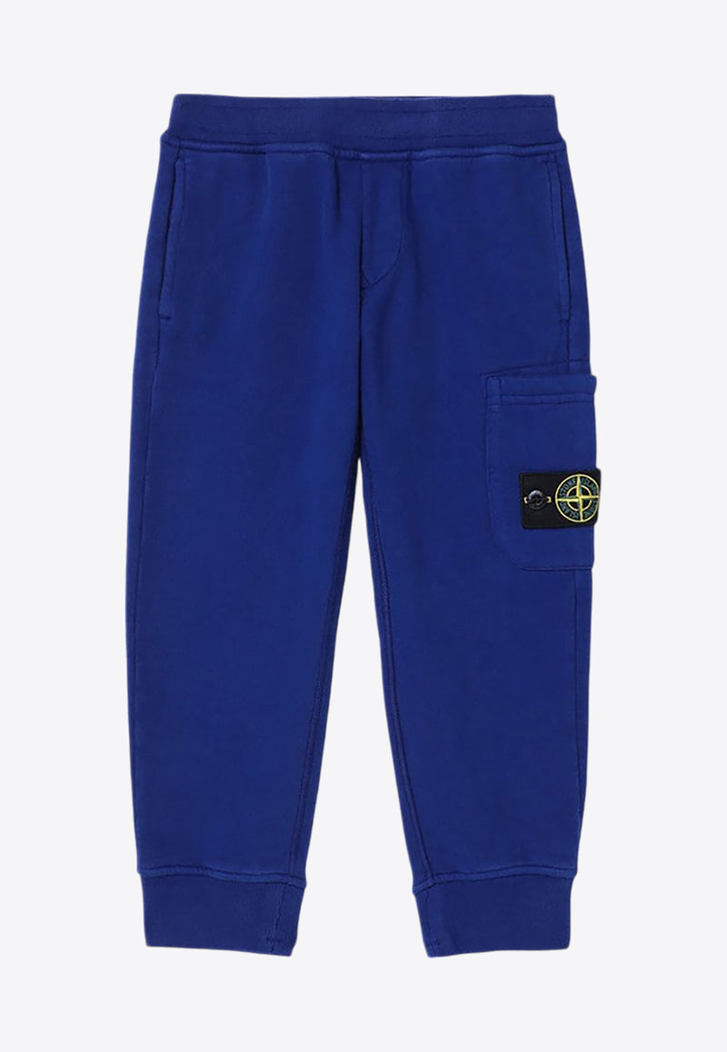 Stone Island Junior Boys Compass Patch Track Pants Blue 8116615-B20/P_STONE-V0022