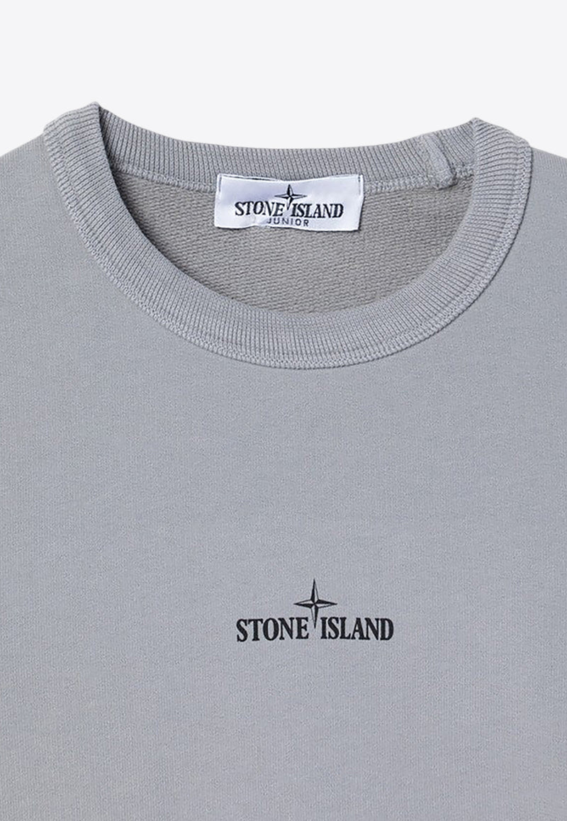 Stone Island Junior Boys Compass Print Sweatshirt Gray 811662121/P_STONE-V0064