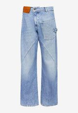 JW Anderson Signature Logo Twisted Workwear Jeans Light Blue DT0102PG1735_804