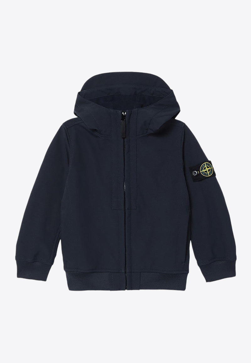 Stone Island Junior Boys Compass Patch Zip-Up Jacket Navy 8116Q01-B22/P_STONE-V0020