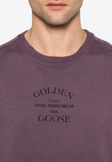 Golden Goose DB Logo Print Crewneck T-shirt Purple GMP01220P001858_45345