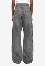 JW Anderson Signature Logo Twisted Workwear Jeans Gray DT0102PG1745_929