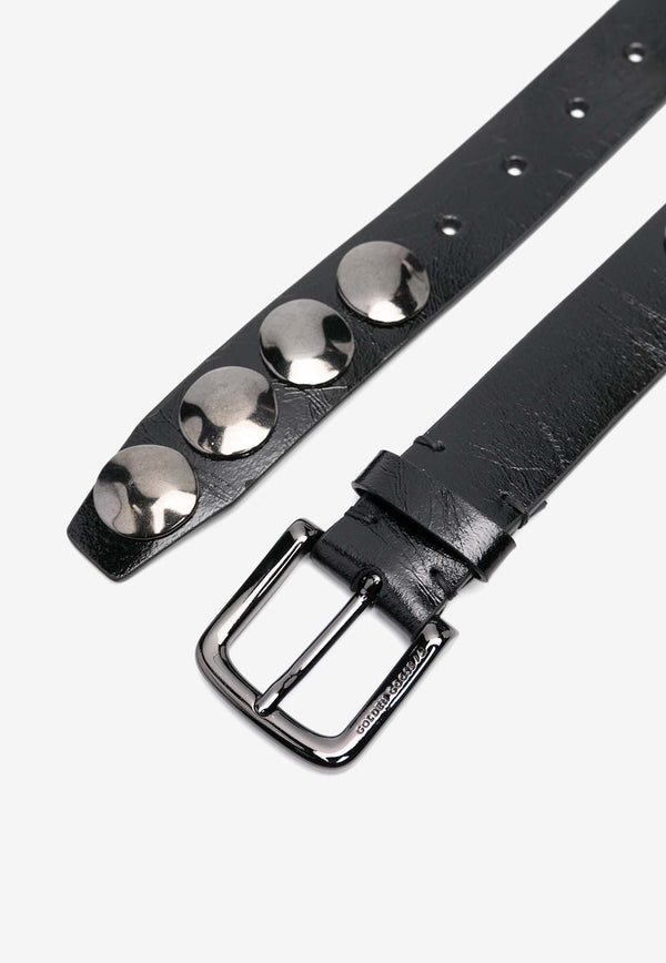 Golden Goose DB Trinidad Maxi Studs Leather Belt Black GMA00161A000689_90100