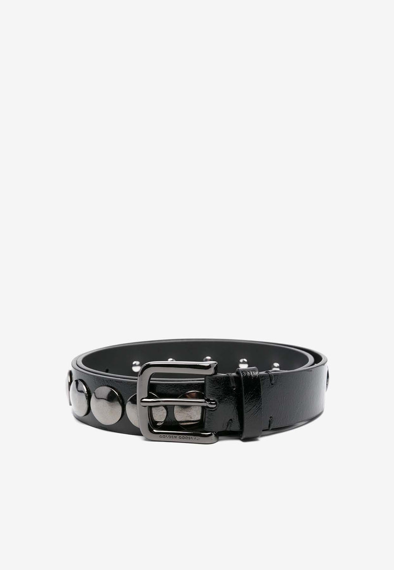 Golden Goose DB Trinidad Maxi Studs Leather Belt Black GMA00161A000689_90100