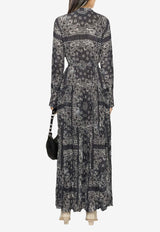 Golden Goose DB Paisley Print Maxi Shirt Dress Black GWP00824P001257_60318