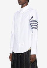 Thom Browne Snake 4-bar Long-Sleeved Shirt White FLL162EE1187_100