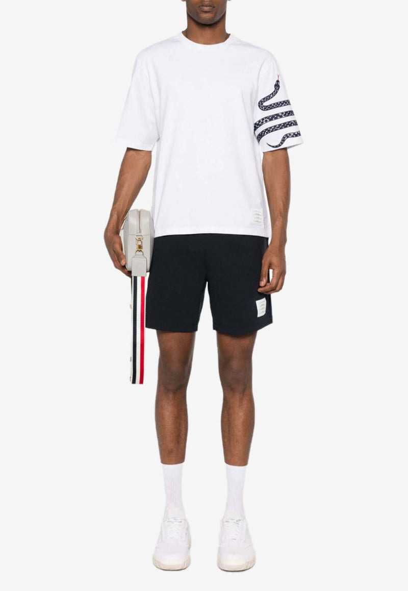 Thom Browne Snake 4-bar Crewneck T-shirt White MJS278E01454_100