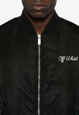 Off-White Script NYL Logo Embroidered Bomber Jacket Black OMEH05EC99FAB001_1001