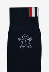 Thom Browne Holiday Gingerbread Jacquard Socks Navy FAS221AY3012_415