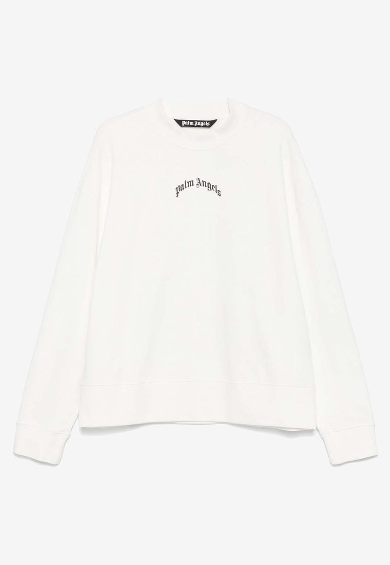 Palm Angels Curved Logo Sweatshirt White PMBA080S25FLE001_0310