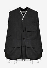 Maison Margiela Cargo Wool Vest Gray S50FB0109S44578_855M