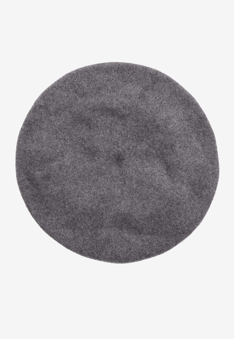 Maison Margiela Four Stitch Logo Wool Beret Gray S50TC0075M13115_859M