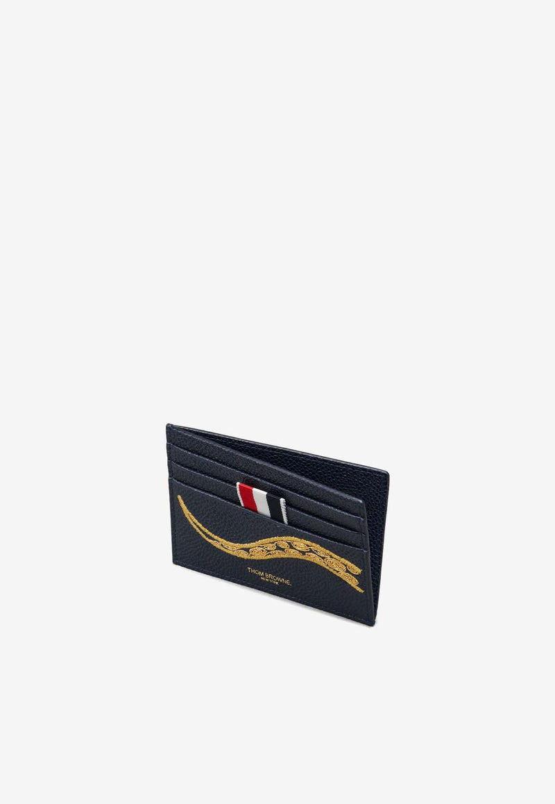 Thom Browne Snake Embroidered Cardholder Navy UAW059A00198_415