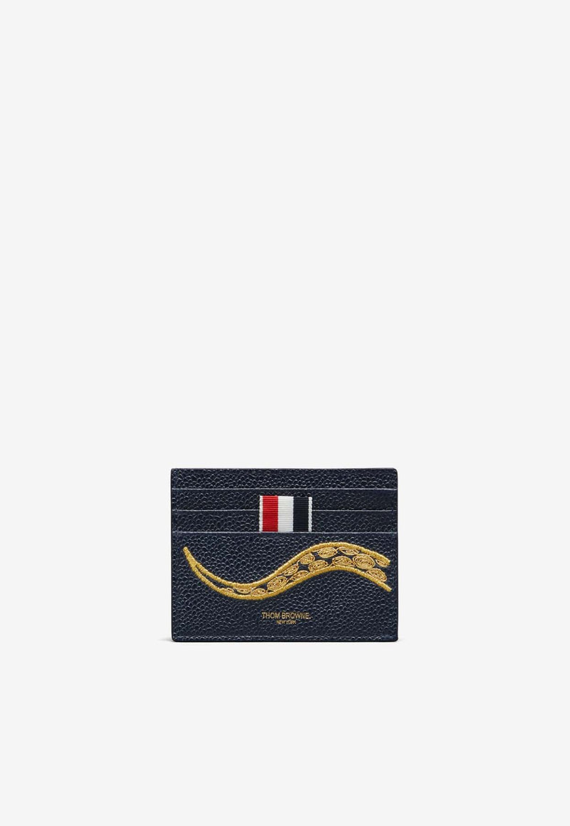 Thom Browne Snake Embroidered Cardholder Navy UAW059A00198_415