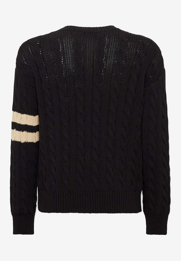 Dsquared2 Cable Knit Crewneck Sweater Black S74HA1504D13102_962