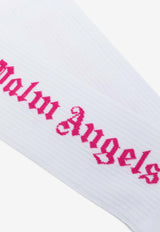 Palm Angels Classic Logo Socks White PWRA007S25FAB001_0132