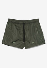 Off-White OFF Stamp Swim Shorts Green OMFD014S25FAB005_5250