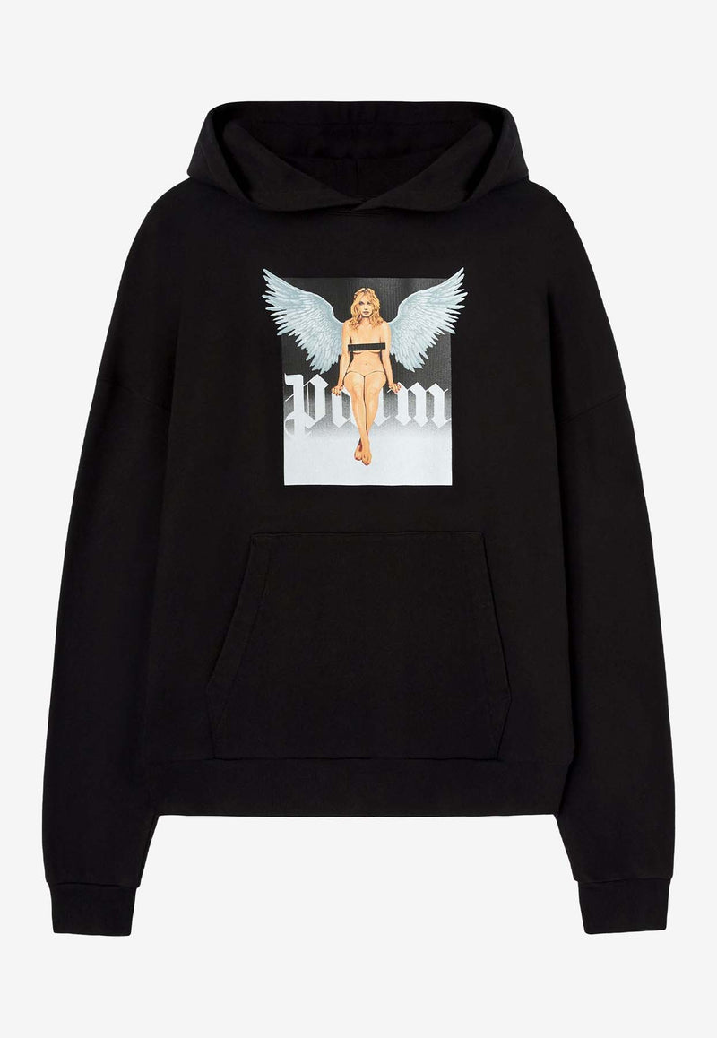 Palm Angels Crystal Pin-Up Graphic Hoodie Black PMBB155S25FLE003_1003