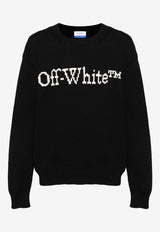 Off-White Intarsia Knit Logo Sweater Black OMHE167C99KNI001_1001