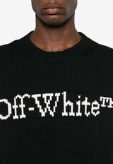 Off-White Intarsia Knit Logo Sweater Black OMHE167C99KNI001_1001