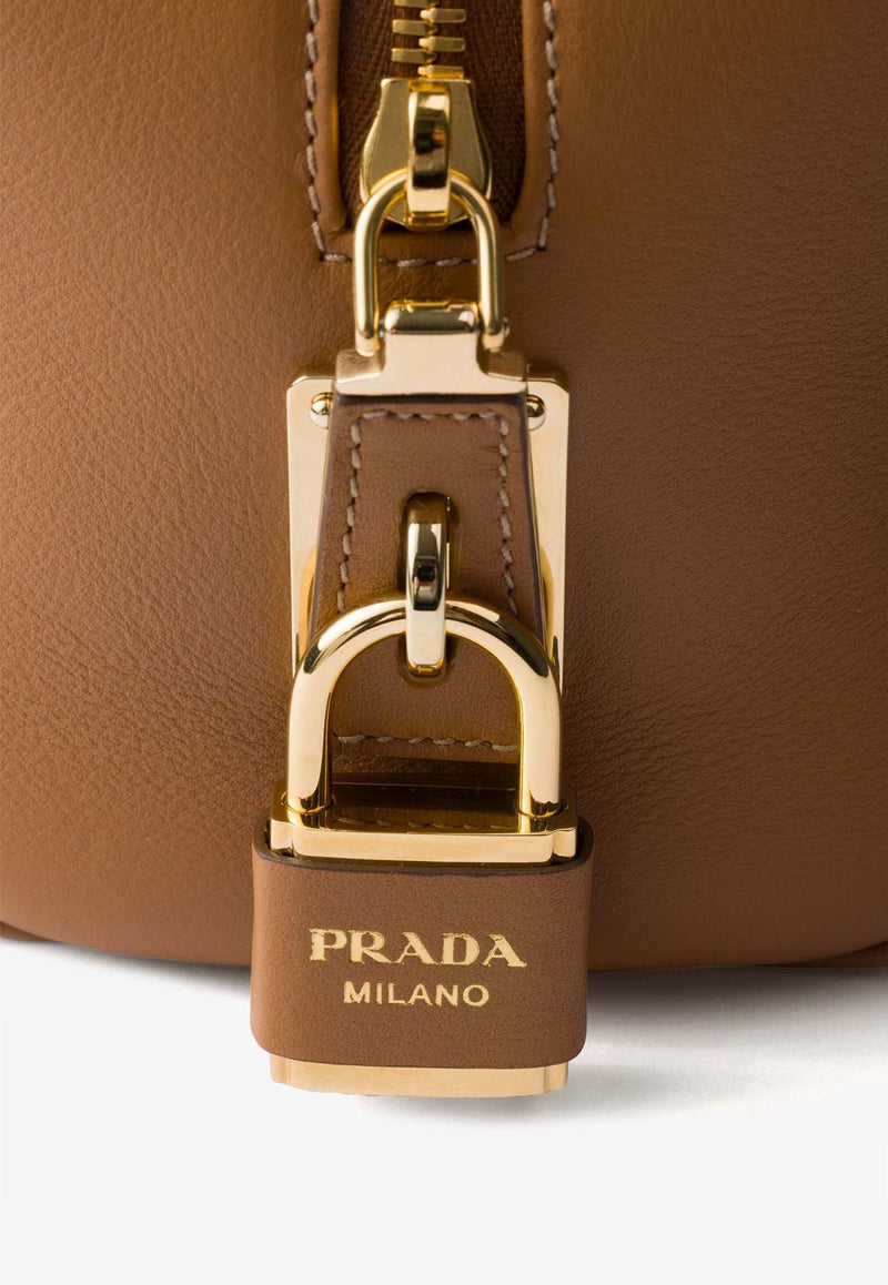 Prada Medium Triangle Logo Leather Shoulder Bag Caramel 1BB127VODO2CYS_F03BH