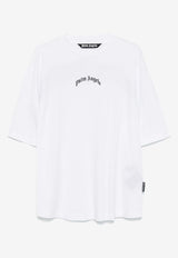 Palm Angels Curved Logo T-Shirt Off-white PMAA002S25JER001_0310