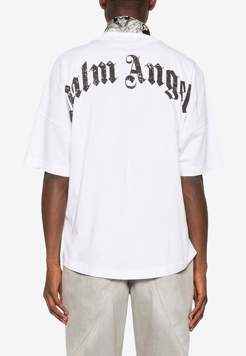 Palm Angels Curved Logo T-Shirt Off-white PMAA002S25JER001_0310