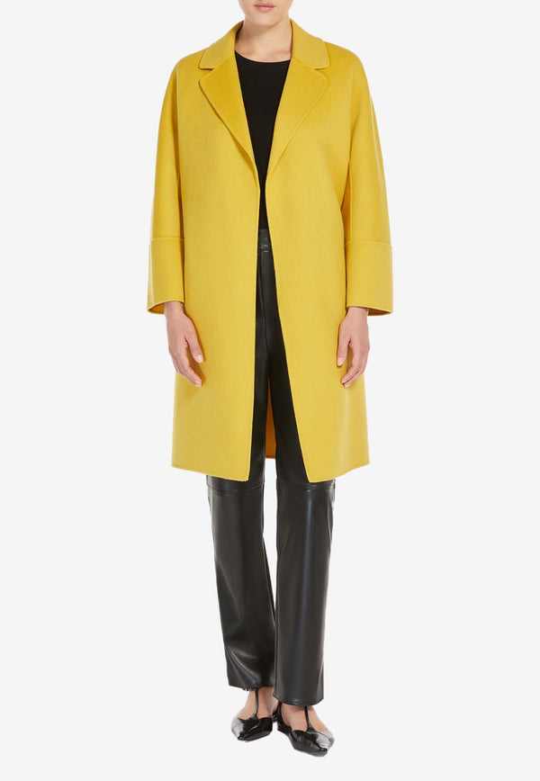 Max Mara Arona Double-Faced Wool Coat Yellow 2519011101600ARONA_20