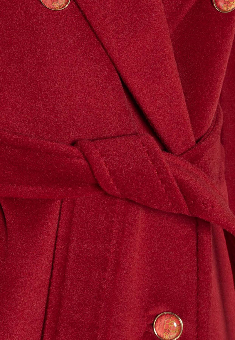 Max Mara Ticino Double-Breasted Coat Red 2511011021600TICINO_011