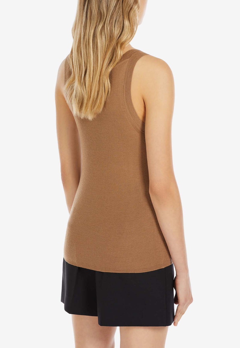 Max Mara Eliadi Ribbed Wool Tank Top Camel 2511361021600ELIADI_005