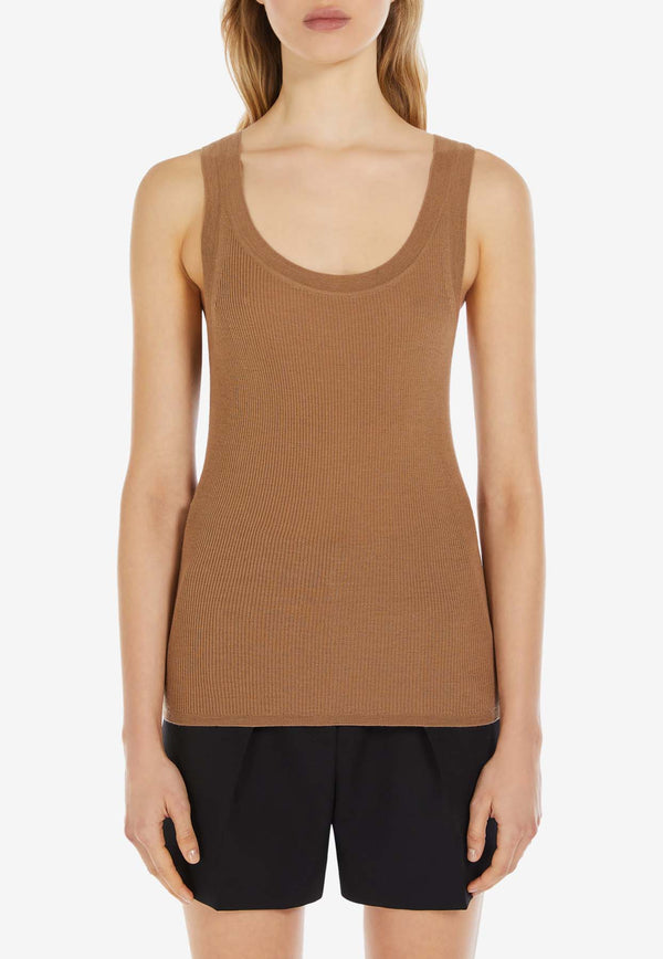 Max Mara Eliadi Ribbed Wool Tank Top Camel 2511361021600ELIADI_005