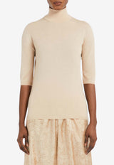 Max Mara Cecina Turtleneck Wool Knit Top Cream 2511361081600CECINA_002