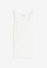 Max Mara Eliadi Ribbed Wool Tank Top White 2511361021600ELIADI_001