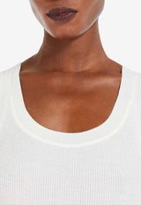 Max Mara Eliadi Ribbed Wool Tank Top White 2511361021600ELIADI_001