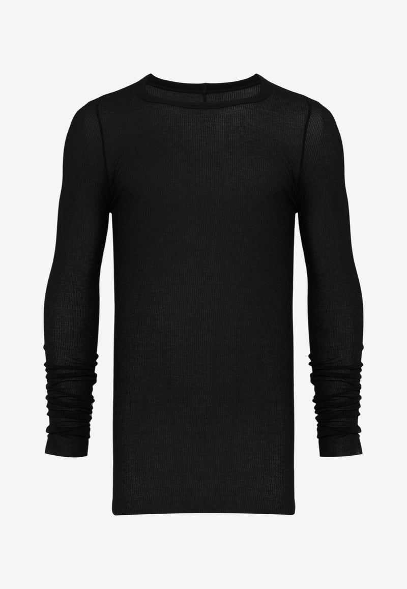 Rick Owens Ribbed Long-Sleeved T-shirt Black RU01E5250RC_09