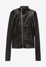 Rick Owens Gary Zip-Up Leather Jacket Black RP01E7701LSV_09