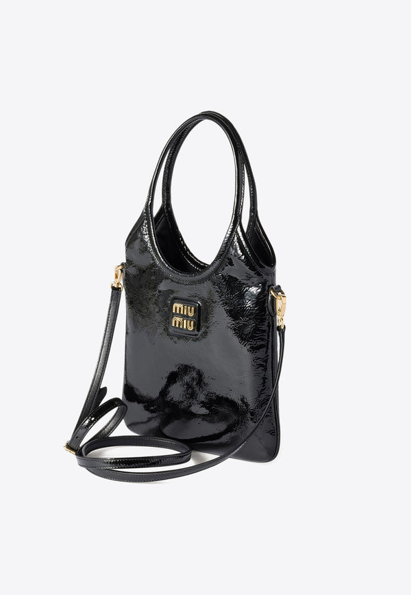 Miu Miu Ivy Leather Top Handle Bag Black 5BA281VOWFADNT_F0002