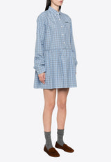 Miu Miu Checkered Mini Shirt Dress Blue MF5709SOOO16MK_F0QY6