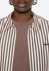 Miu Miu Striped Long-Sleeved Shirt Brown MK1904SOOO16FC_F060S