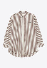 Miu Miu Striped Long-Sleeved Shirt Brown MK1904SOOO16FC_F060S