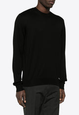 Prada Logo Intarsia Silk Sweater Black UMB927SOOO16AI_F0002