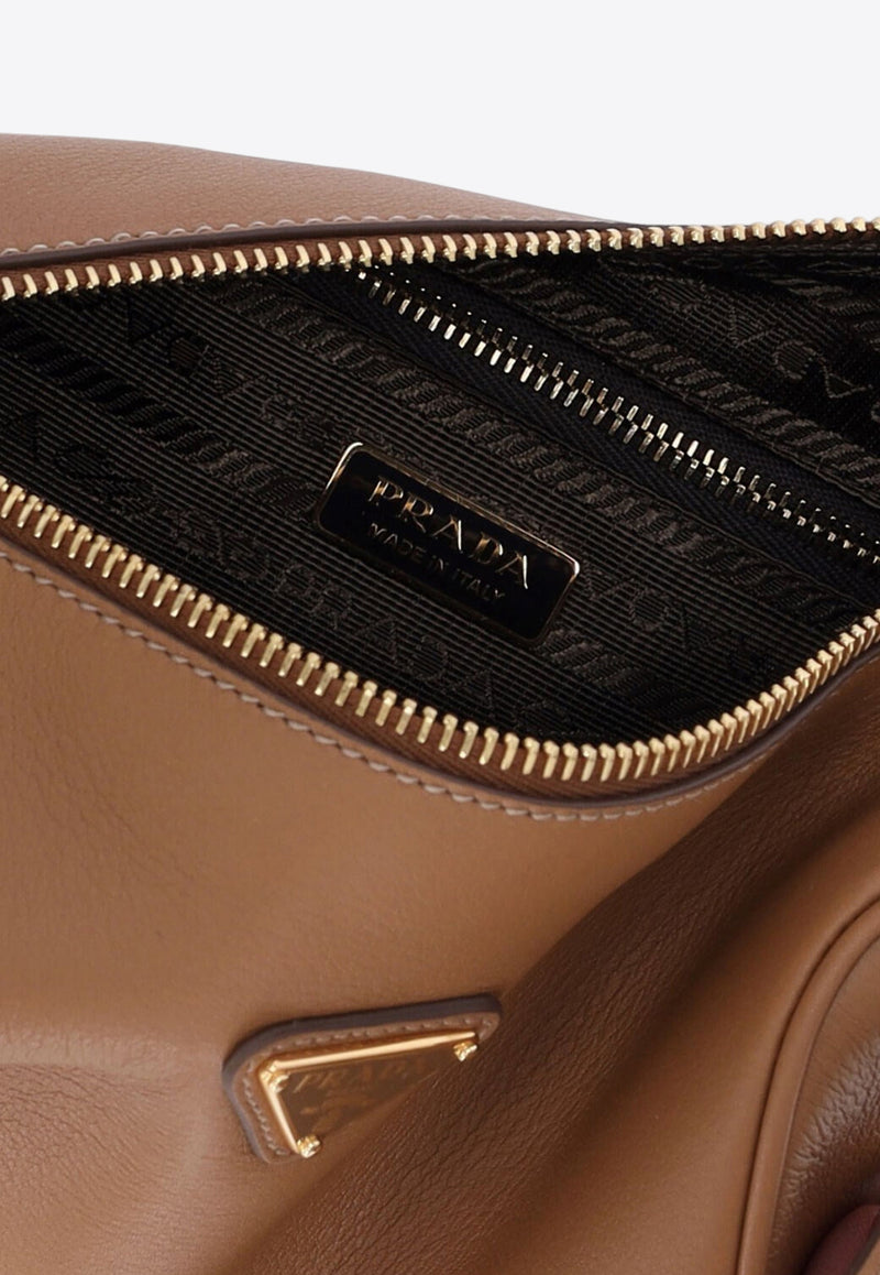 Prada Triangle Logo Leather Shoulder Bag Caramel 1BC239VOVO2CYS_F03BH