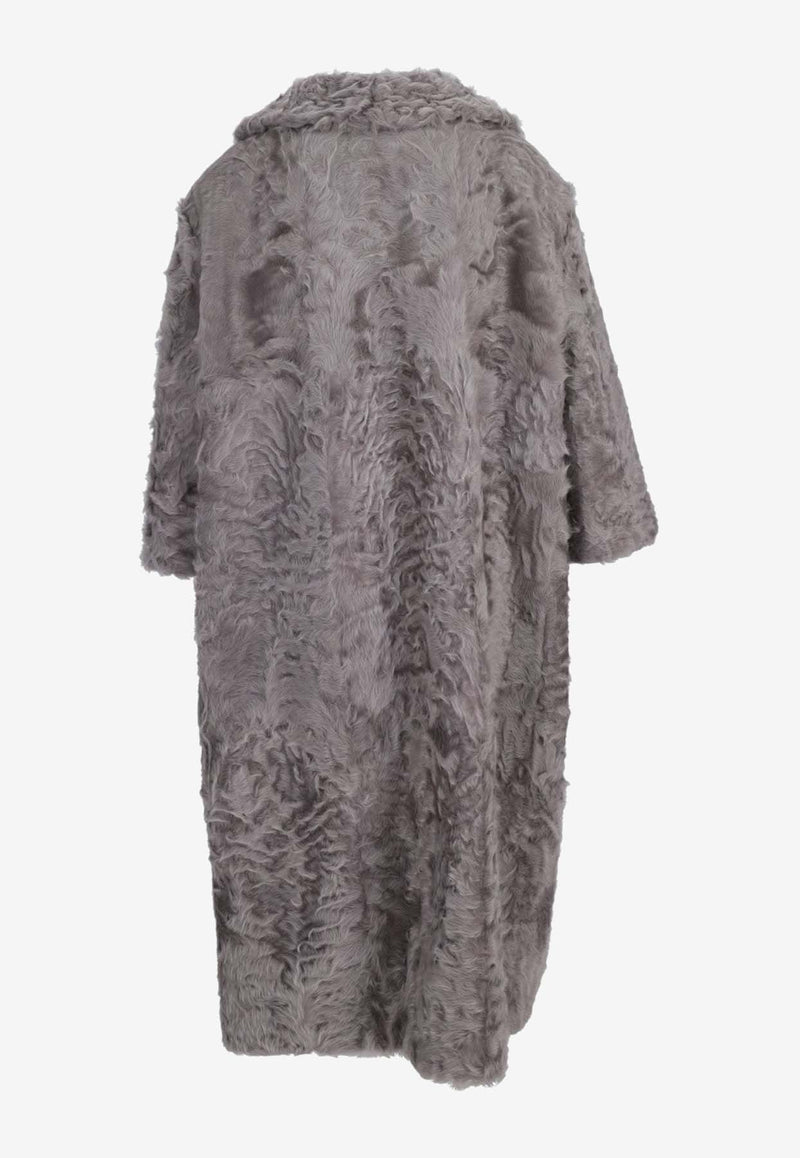 Miu Miu Chekiang Lambskin Single-Breasted Coat Gray MPS745SOOO16FX_F0424