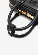 Miu Miu Mini Arcadie Leather Top Handle Bag Black 5BP088VOOOACR3_F0002