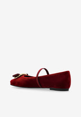 Salvatore Ferragamo Zina Vara Plate Velvet Ballet Flats Bordeaux 01J247 ZINA V 779727-BRICK CARMINE 365 NEBBIOLO