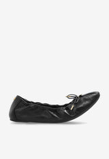 Salvatore Ferragamo Joelle Leather Ballet Flats Black 01J215 JOELLE 779656-NERO